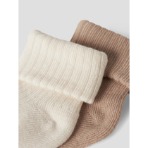 NAME IT 2-Pak Strømper Nugat Antique White Sesame